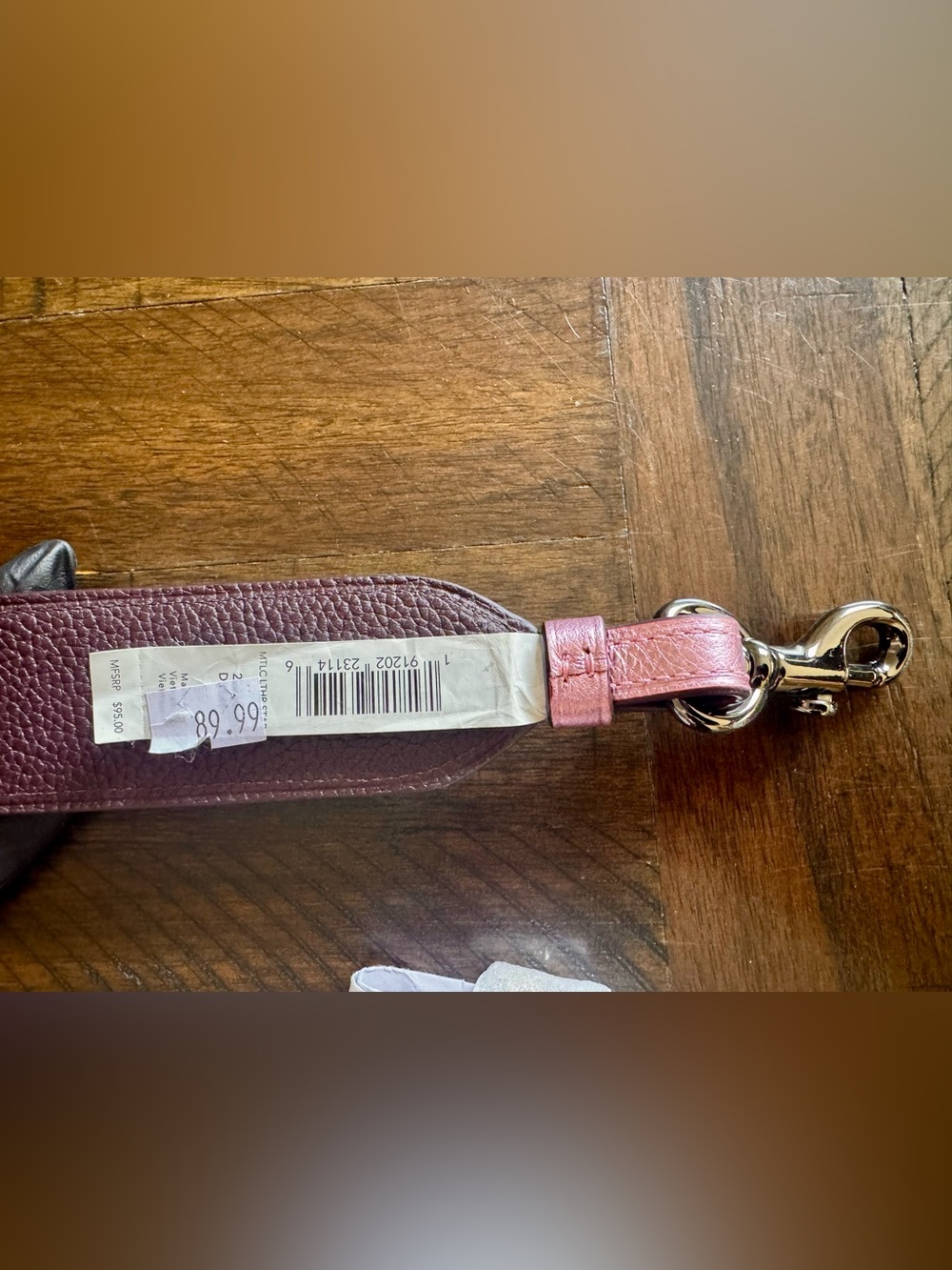 Coach Metallic Pink Leather Adjustable Bag Strap with Antique Brass Hardware - Picture 2 of 5